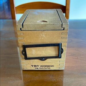 Vintage Wooden Tongue and Groove Box with Sliding Top.